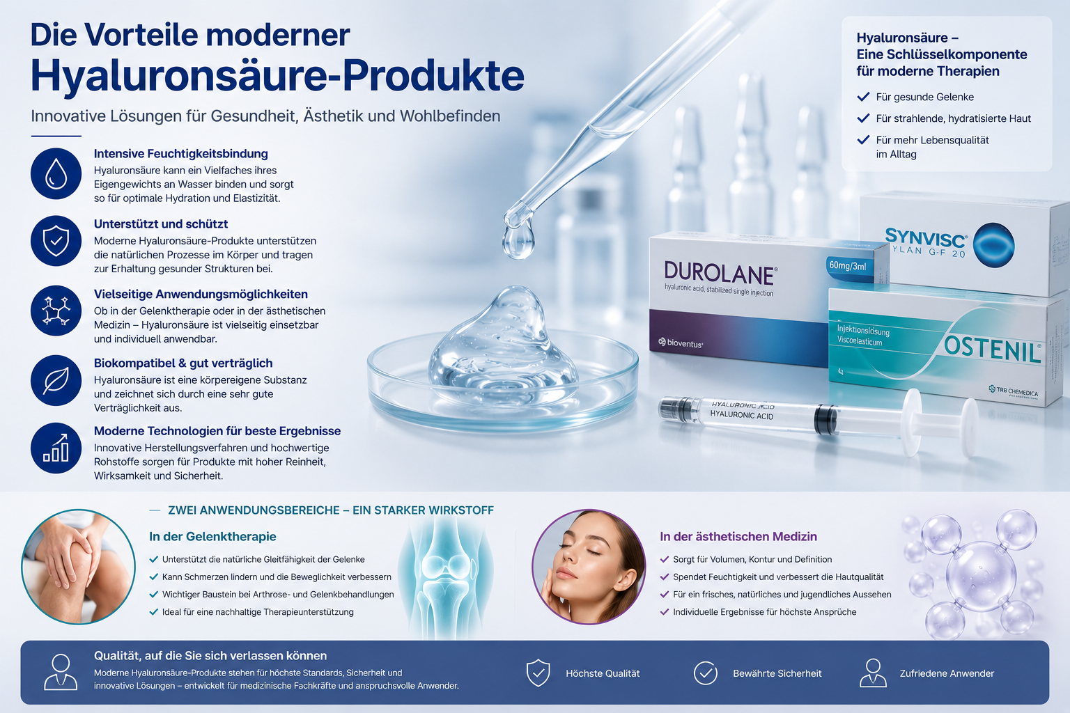 Die Vorteile moderner Hyaluronsäure-Produkte