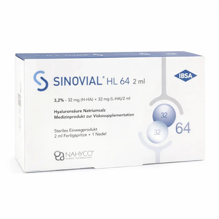 IBSA Sinovial HL 64 Gelenkspritze mit 2ml Hyaluronsäure für Gelenkinjektionen bei Arthrose, von IBSA Institut Biochimique SA