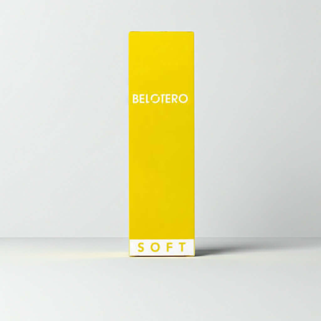 Belotero Soft Lidocaine 1ml dermal filler by Merz, showcasing hyaluronic acid for smoothing fine lines.