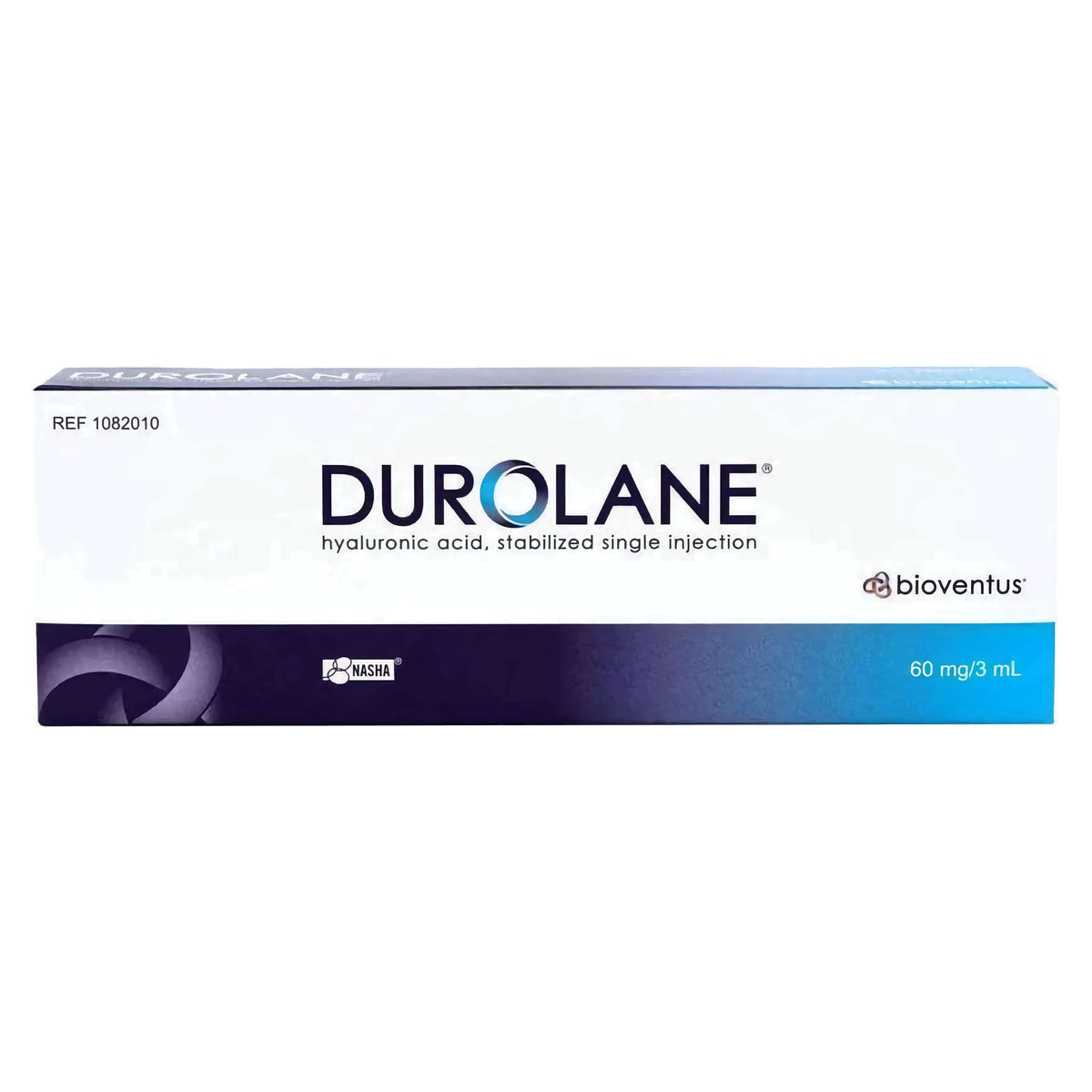 Injektionsspritze mit Hyaluronsäure 60mg/3ml von Bioventus für Gelenkbehandlung, sichtbar in der Verpackung.