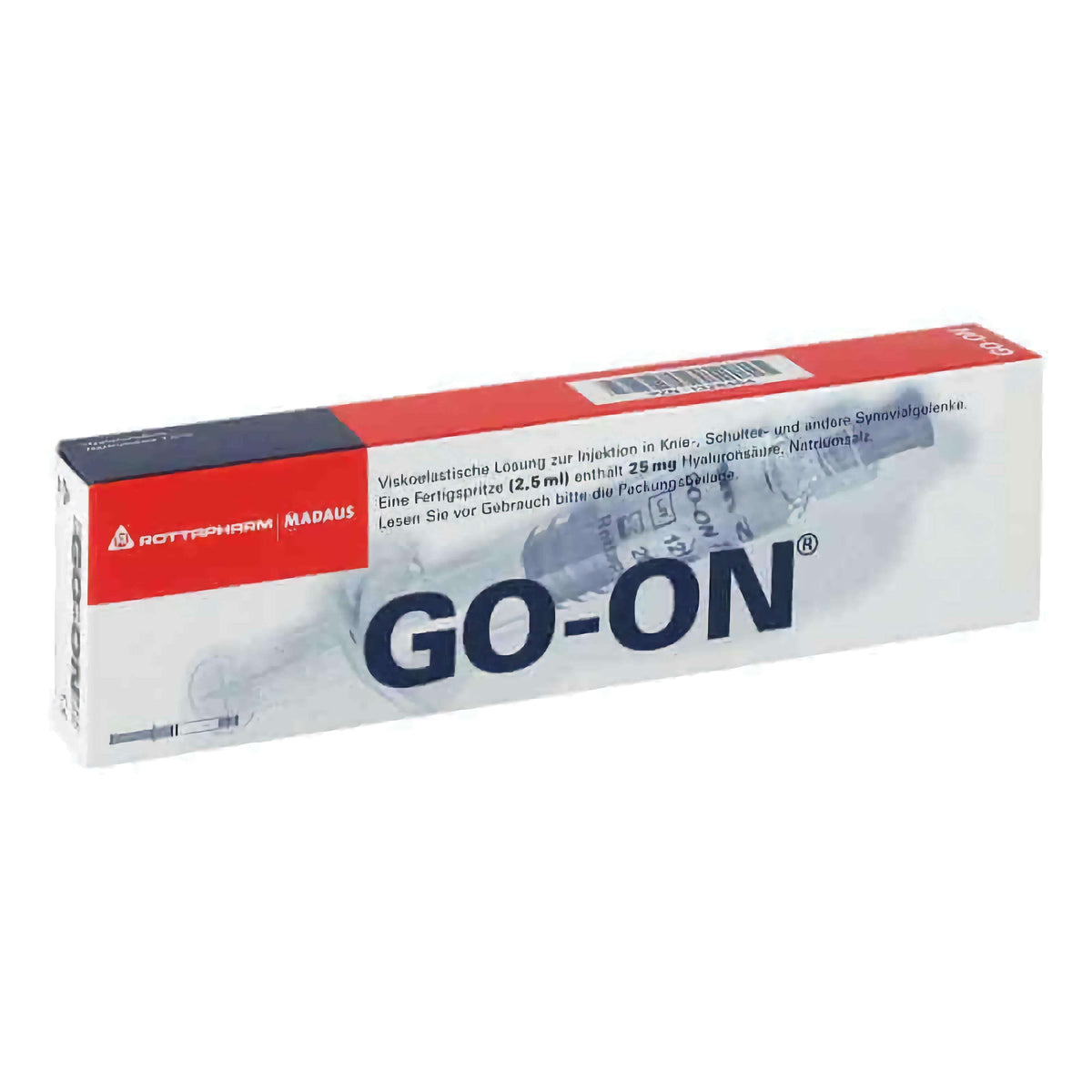 Hyaluronsäure-Injektion von Viatris, 25mg/2,5ml, Fertigspritze, für Hautbehandlung, sichtbar in der Verpackung