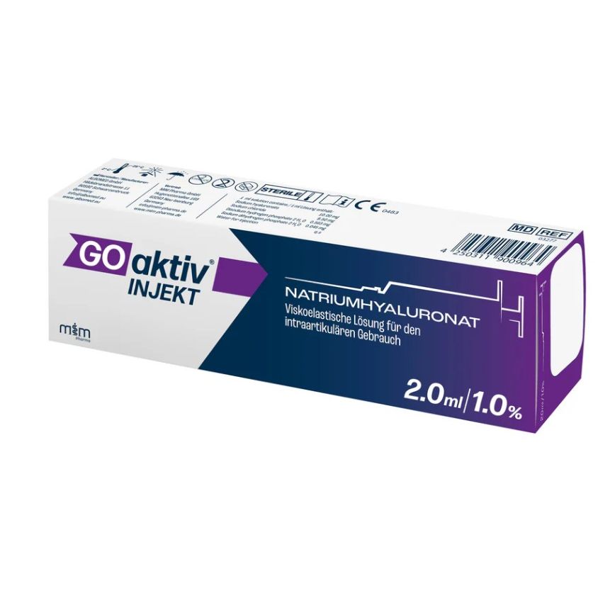Gelenkspritze mit 2ml Hyaluronsäure zur intraartikulären Injektion bei Arthrose, hergestellt von Viatris Healthcare GmbH
