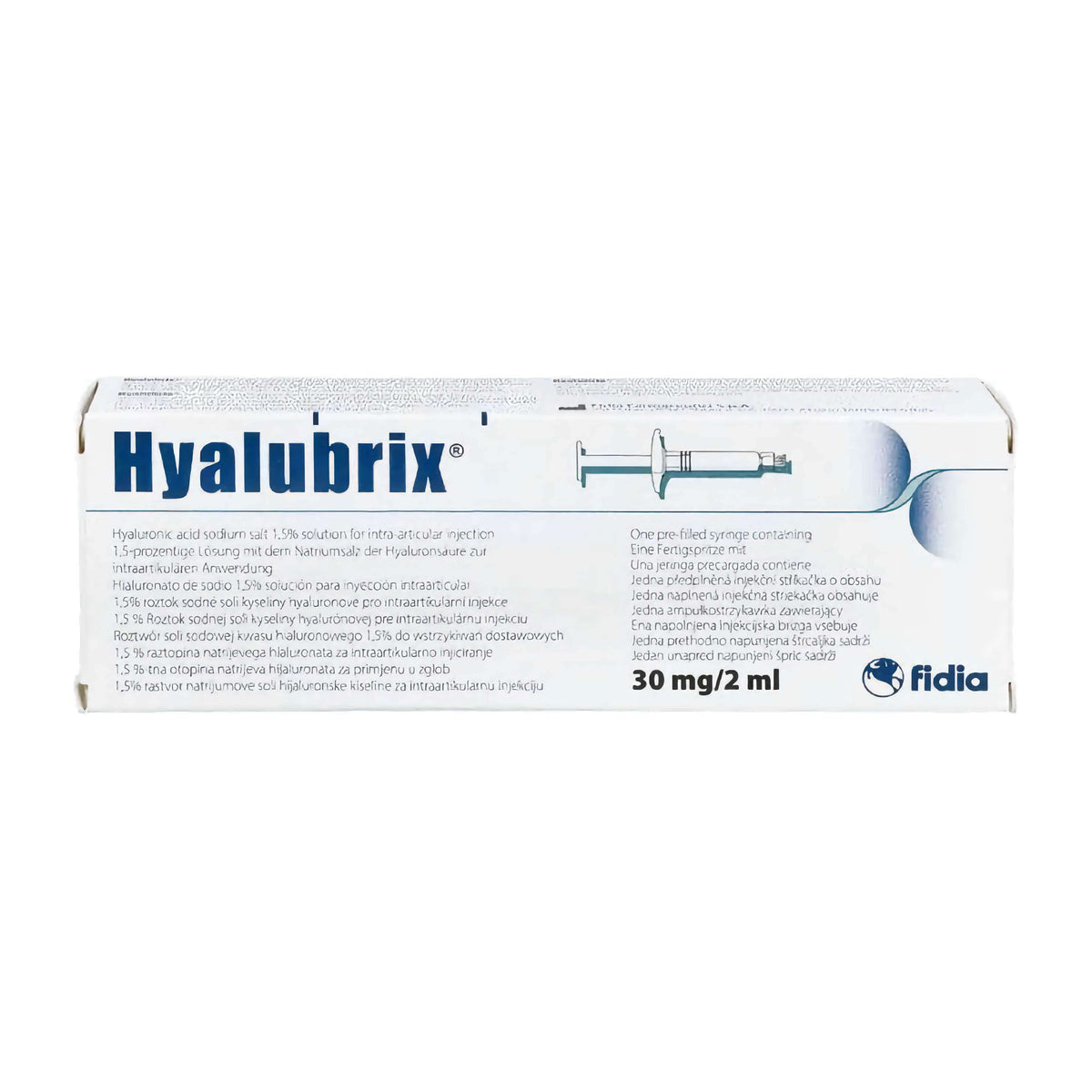 Hyalubrix 30mg/2ml Hyaluronsäure Gelenkspritze von Fidia Pharma, sterile Fertigspritze für Gelenkbehandlungen