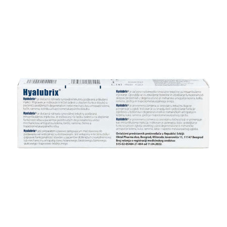 Hyalubrix Gelenkspritze mit 30mg/2ml Hyaluronsäure von Fidia Pharma, sterile Fertigspritze für Gelenkbehandlung