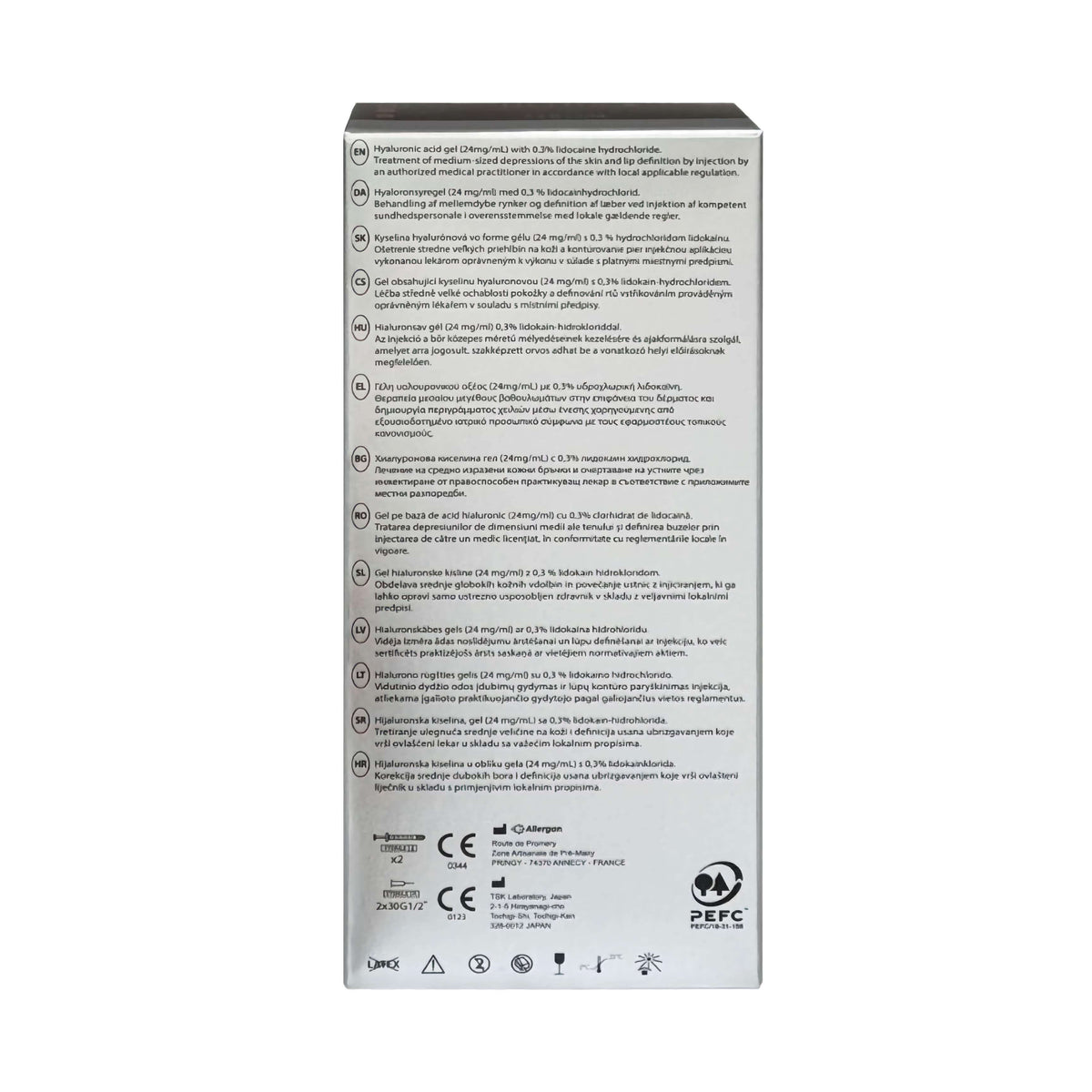 Juvéderm Ultra 2 Dermalfiller von Allergan, 2x0,55ml Hyaluronsäure mit Lidocain, für natürliche Gesichtskonturen