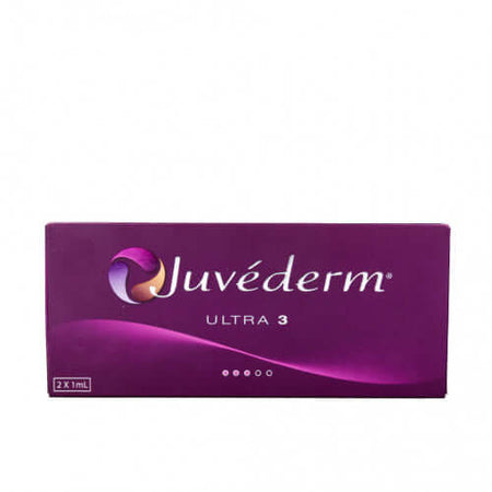Juvéderm Ultra 3 Dermalfiller von ALLERGAN mit 2x1ml Hyaluronsäure und Lidocain für Lippen und mittlere Falten.
