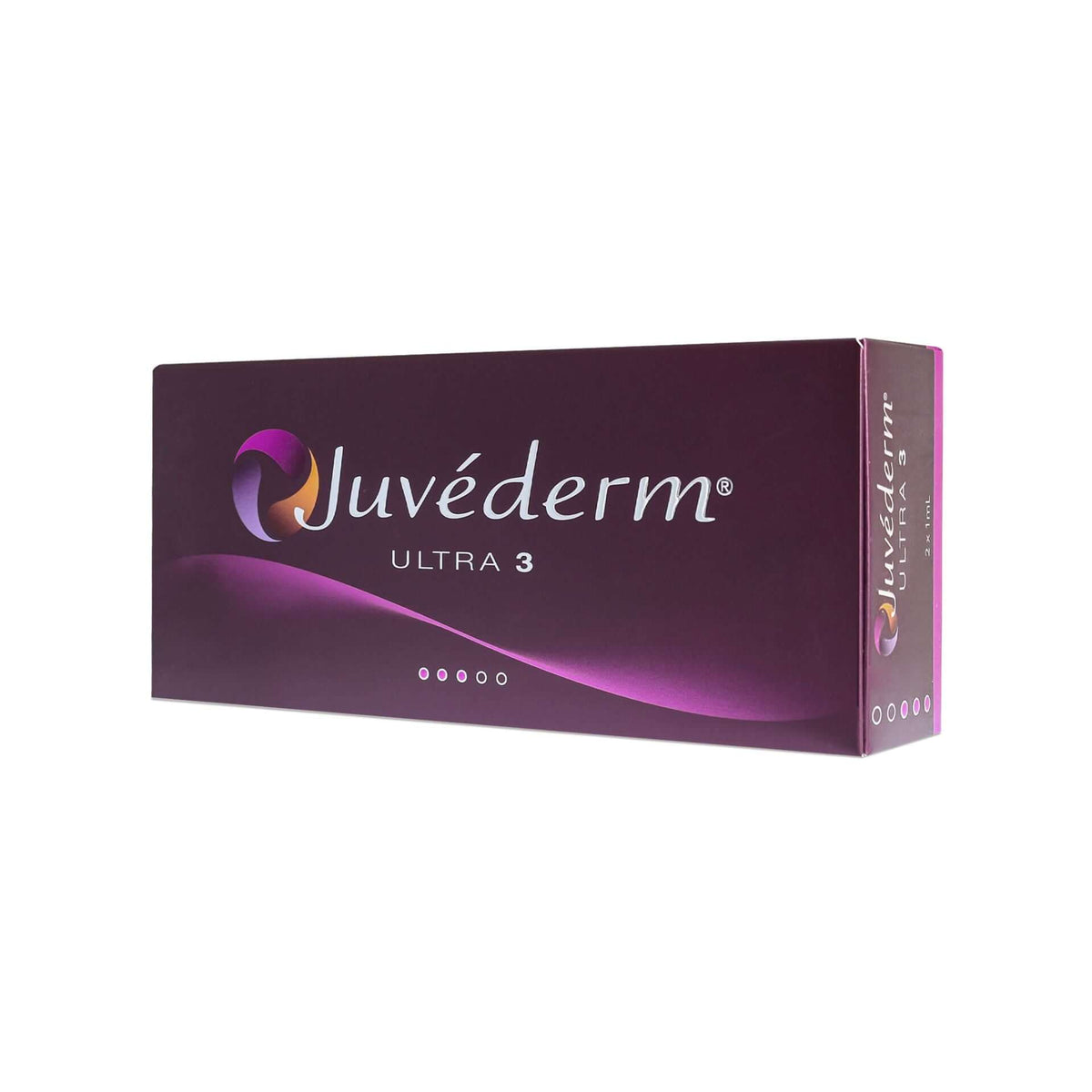 Juvéderm Ultra 3 Dermalfiller von Allergan, zwei 1ml Ampullen mit Hyaluronsäure und Lidocain für Lippen und Falten.