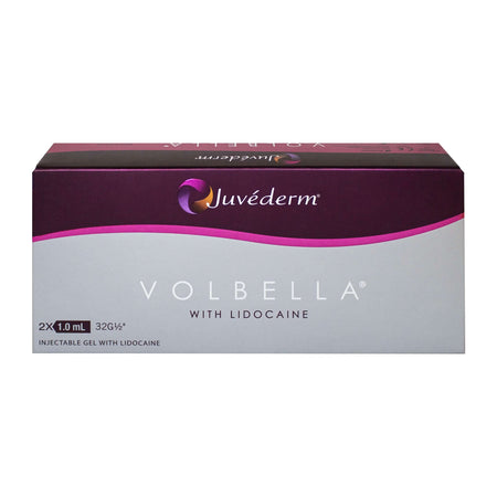 Juvéderm Volbella Hyaluronsäure-Lippenfüller mit Lidocain, 2x1ml, für natürliche Ergebnisse, von Allergan.