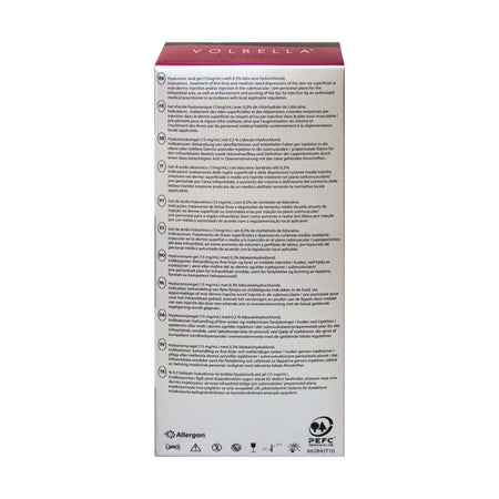 Juvéderm Volbella Dermalfiller mit Lidocain, 2x1ml Hyaluronsäure für Lippen und Feinlinien, Allergan Verpackung