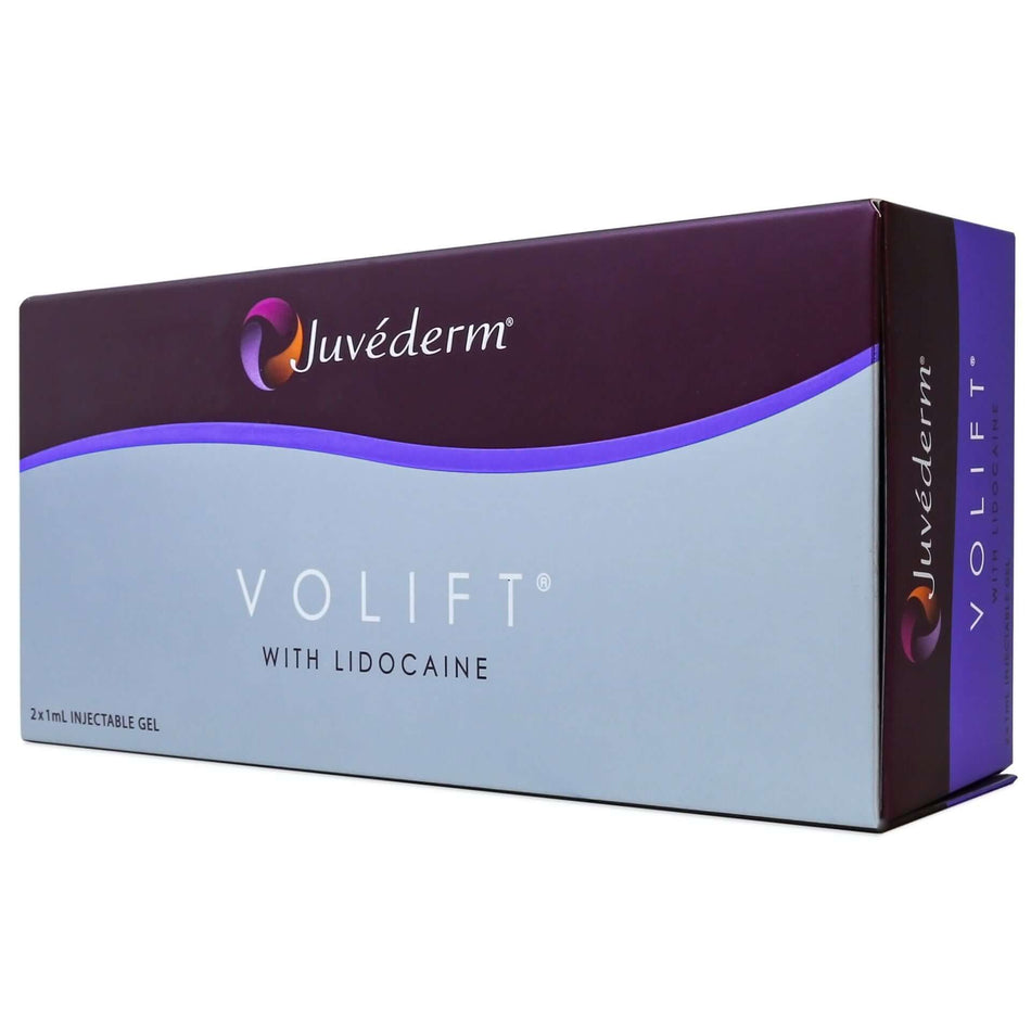 Juvéderm Volift Dermalfiller mit Hyaluronsäure und Lidocain, 2x1ml, für natürliche Hautglättung, Allergan.