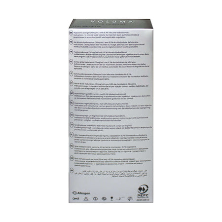 Juvéderm Voluma Dermalfiller von Allergan, 2x1ml, Hyaluronsäure mit Lidocain für Wangenvolumenaugmentation, hochwertiger Filler.