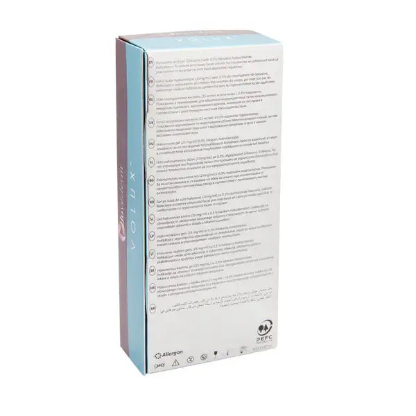 Juvéderm Volux Dermalfiller mit Hyaluronsäure und Lidocain für Kinn- und Kieferkonturierung, von Allergan, 2x1ml.