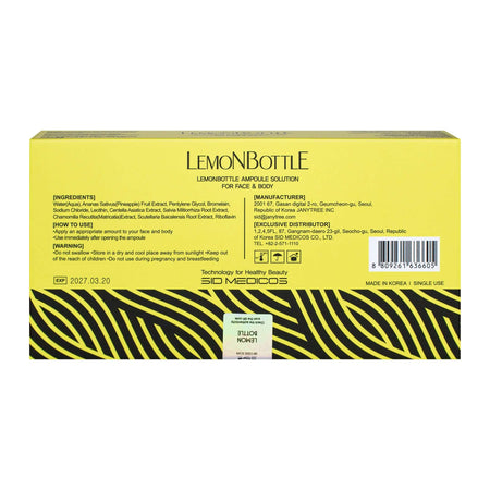 Lemon Bottle 5x10ml Lipolyse-Lösung von SID MEDICOS zur Fettreduktion in praktischem Flaschen-Design.
