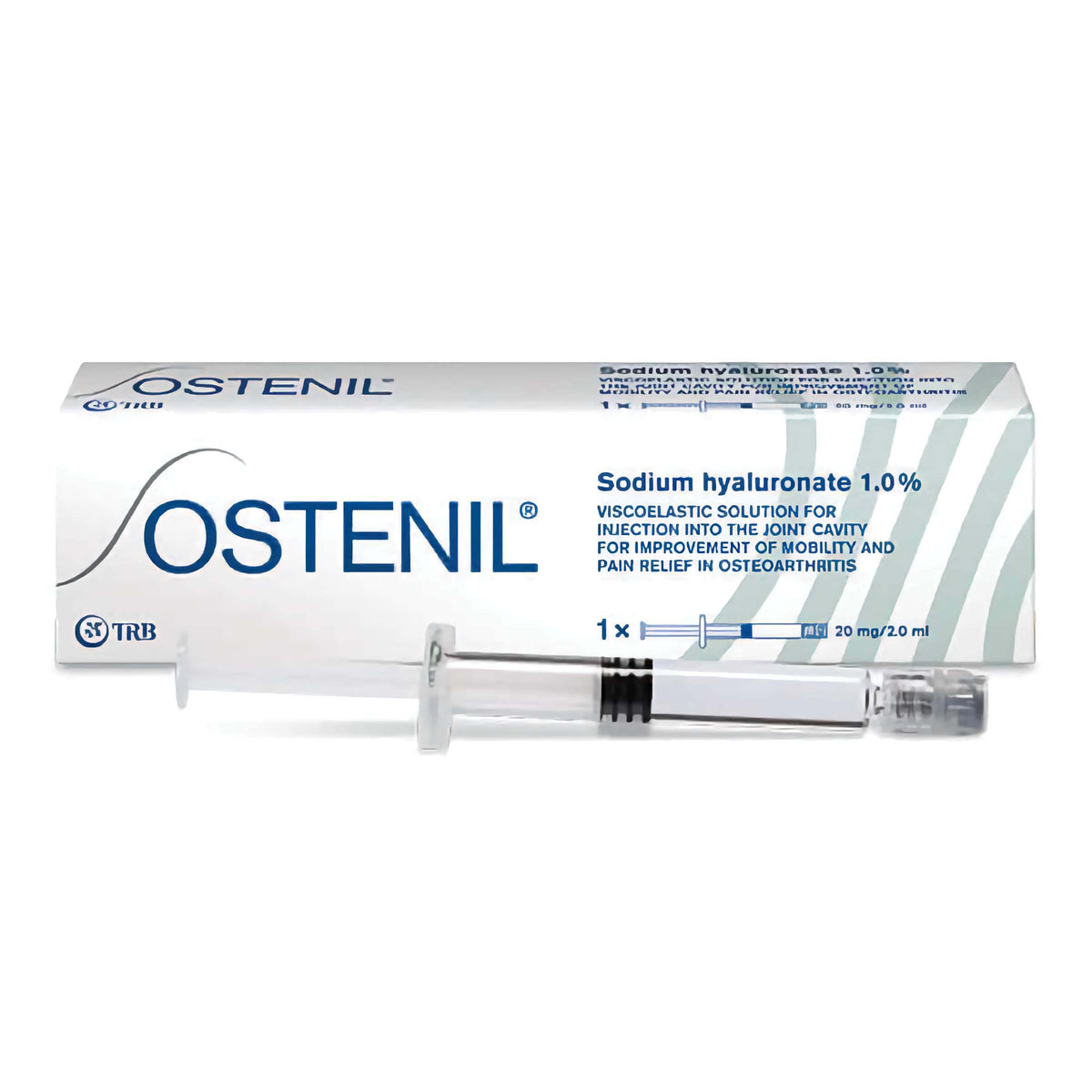 Ostenil 20mg/2ml Hyaluronsäure Gelenkspritze von TRB Chemedica AG, intraartikuläre Injektion gegen Gelenkschmerzen.