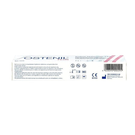 Ostenil Plus 40mg/2ml Hyaluronsäure Gelenkspritze von TRB Chemedica für intraartikulale Anwendung in Gelenken.