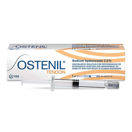 Ostenil Tendon Gelenkspritze mit 40mg Hyaluronsäure für Sehnenbehandlungen, TRB Chemedica AG, 2ml Lösung.