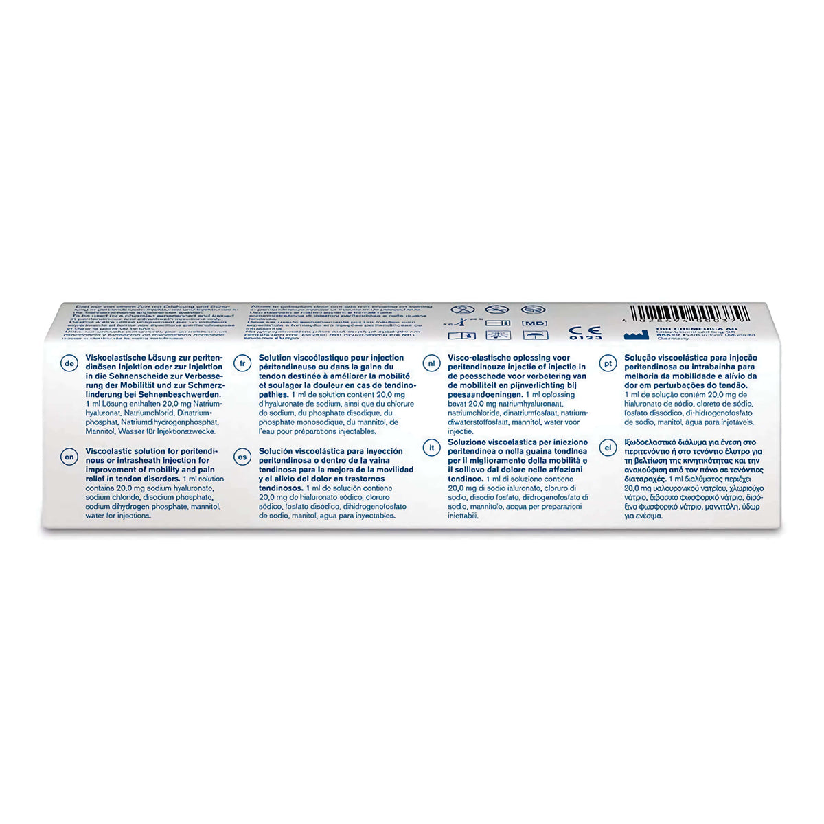 Ostenil Tendon Hyaluronsäure Gelenkspritze von TRB Chemedica, 40mg/2ml, Anwendung und Gebrauchsanweisung sichtbar.