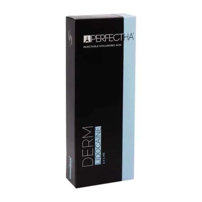 Perfectha Derm Lidocaine 1ml Hyaluronsäure Dermalfiller von Sinclair für mittlere Falten, sichtbarer Applikationsbereich, deutsche Qualität