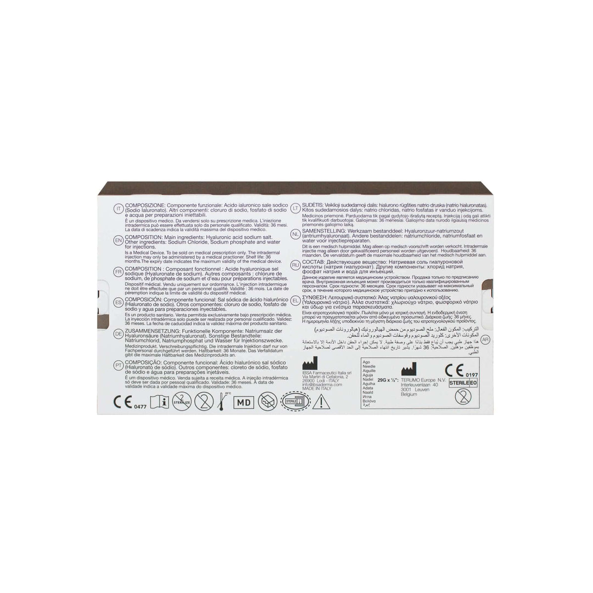 Profhilo H+L Dermalfiller in 2ml Verpackung, IBSA Hyaluronsäure für Bio-Remodelling, auf Verpackung sichtbar