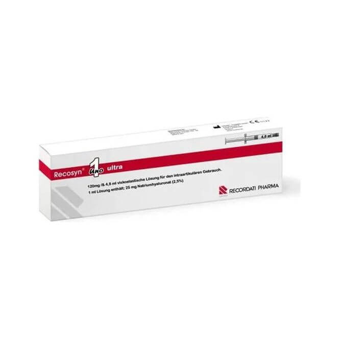 Recosyn Uno ultra 1 Stk. Packung für Gelenkgesundheit und Injektionen zur Schmerzlinderung.