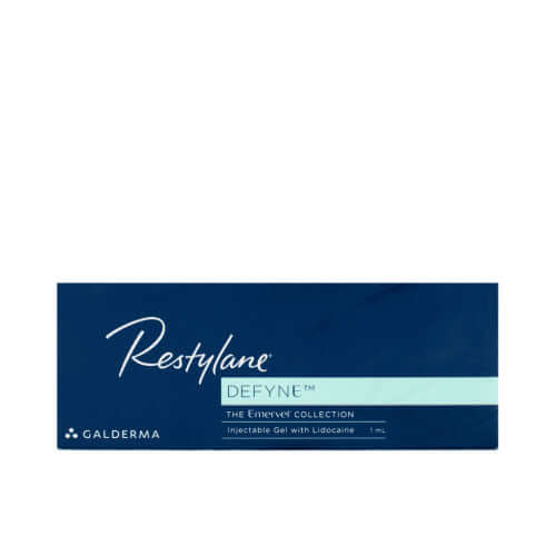 Restylane Defyne Lidocaine 1ml Hyaluronsäure Dermalfiller von Galderma, injizierbares Gel für ästhetische Behandlungen.