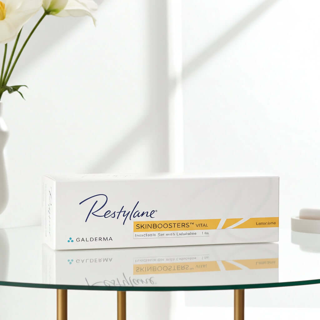 Restylane Vital Lidocaine 1ml dermal filler by Galderma for skin regeneration and mesotherapy treatment.