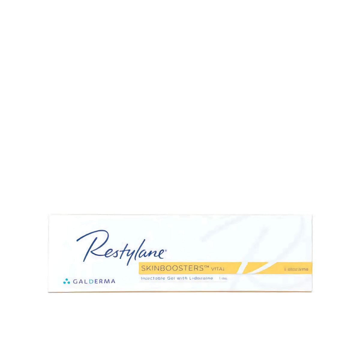 Restylane Vital 1ml dermal filler by Galderma, showcasing hyaluronic acid gel for skin regeneration and mesotherapy.