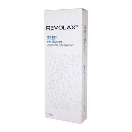 Revolax Deep Lidocaine Hyaluronsäure Dermalfiller von ACROSS in 1,1ml für Faltenbehandlung und Volumenaufbau, sichtbarer Applikationsbereich
