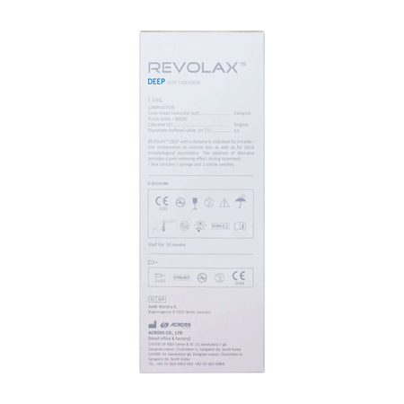Revolax Deep Lidocaine Dermalfiller von ACROSS, 1,1 ml Hyaluronsäure gegen tiefe Falten, injiziert für jünger aussehende Haut
