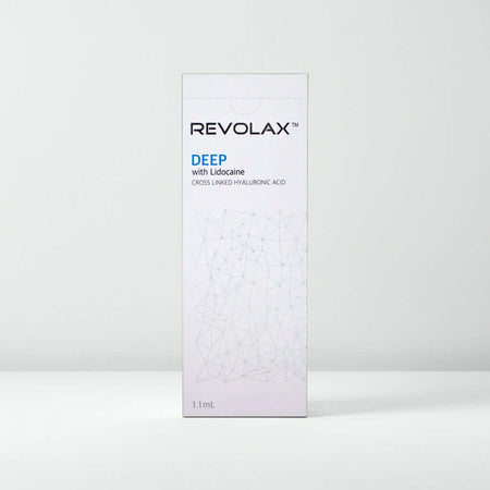 Revolax Deep Lidocaine Dermalfiller in 1,1 ml mit Hyaluronsäure, von ACROSS, für ästhetische Faltenbehandlung.