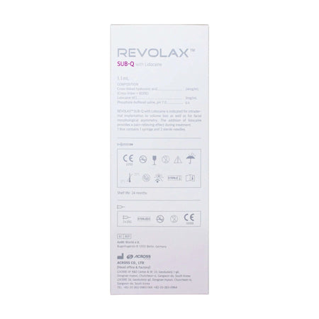 Revolax Sub-Q Lidocaine Hyaluronsäure Dermalfiller 1,1ml von ACROSS für Volumen und Faltenauffüllung, sichtbar in der Anwendung