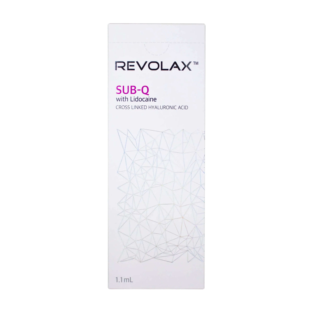 Revolax Sub-Q Lidocaine Hyaluronsäure Dermalfiller 1,1 ml in Verpackung, volumengebende Filler von ACROSS für Hautbehandlungen
