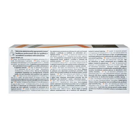 Saypha Volume 1 x 1 ml packaging, showing product details and application instructions.