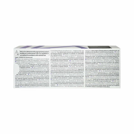 Saypha Volume Plus mit Lidocaine 1 x 1 ml product packaging with usage and safety instructions.