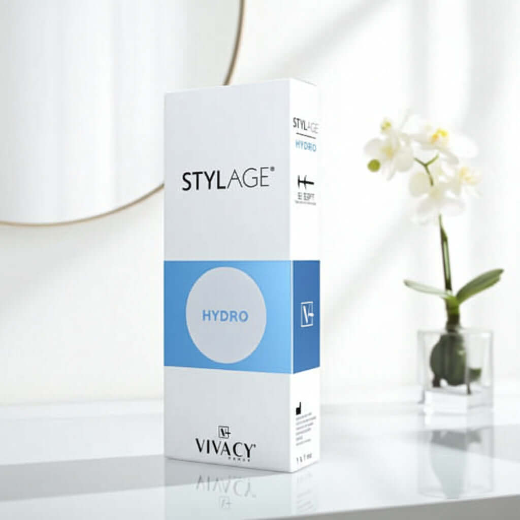 Stylage Bi-Soft Hydro 1ml dermal filler by VIVACY for skin regeneration and mesotherapy treatment.