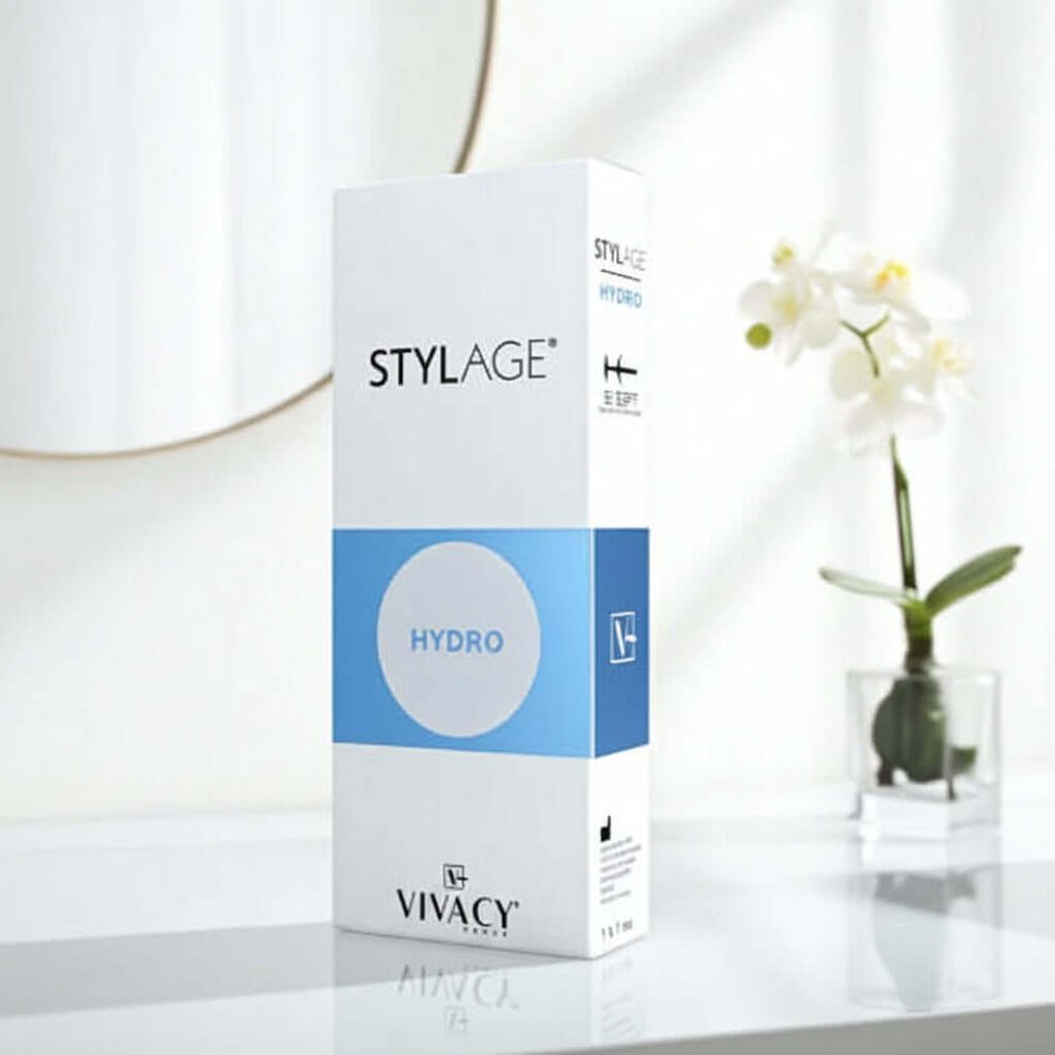 Stylage Bi-Soft Hydro 1ml dermal filler by VIVACY for skin regeneration and mesotherapy treatment.