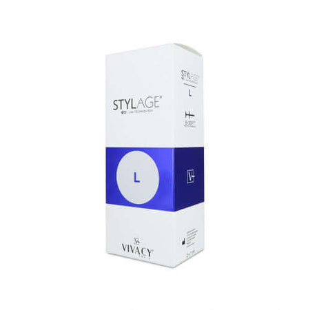 Stylage Bi-Soft L (2 x 1 ml) Verpackung mit Hyaluronsäure für Volumen und Feuchtigkeit.