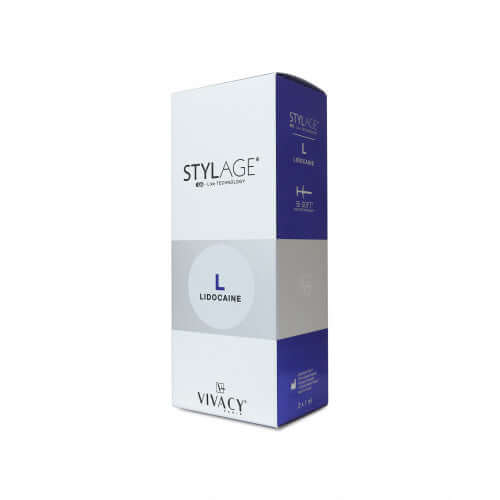 Stylage Bi-Soft L Lidocaine (2 x 1 ml) packaging, advanced dermal filler for deep volume restoration.