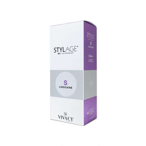 Stylage Bi-Soft S Lidocaine (2 x 0,8 ml) packaging box for dermal filler treatment.