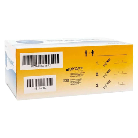 Drei Hyaluronsäure-Injektionsspritzen Synvisc 16mg 2ml für Kniearthrose, Sanofi-Aventis, in Originalverpackung.