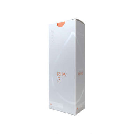 Teosyal RHA 3 mit Lidocaine (2 x 1 ml) Produktverpackung für Hyaluronsäure-Filler gegen tiefe Falten.